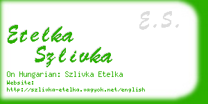 etelka szlivka business card